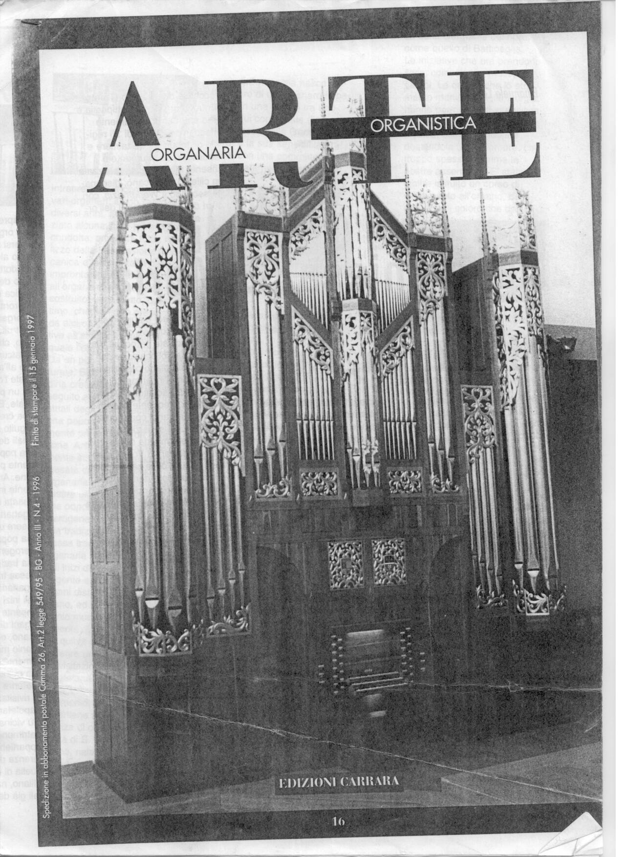 L'organo Ghilardi della chiesa di S. Maria della Speranza in Battipaglia / in Arte Organaria e Organistica n. 16 1997